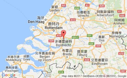 荷兰港口多德雷赫特dordrecht港口地图
