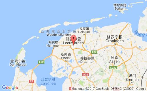 荷兰港口吕伐登leeuwarden港口地图