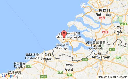 荷兰港口米德尔堡middelburg港口地图