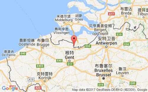 荷兰港口萨斯范亨特sas van ghent港口地图