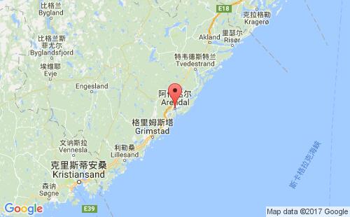 阿伦达尔港口地图