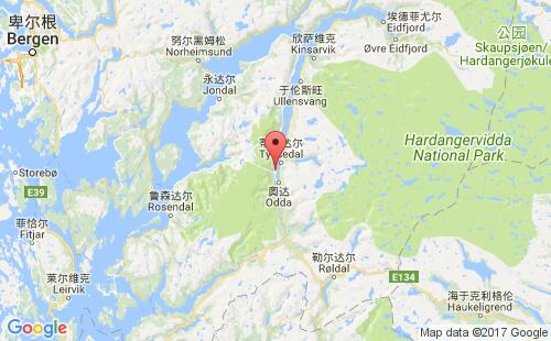 挪威港口艾特尔海姆eitrheim港口地图