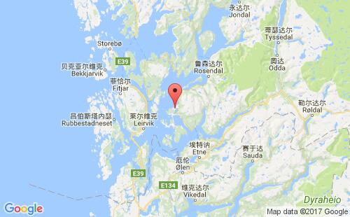 挪威港口许斯内斯husnes港口地图