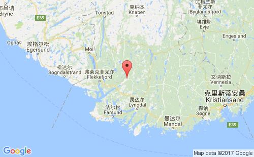 克维内斯达尔港口地图