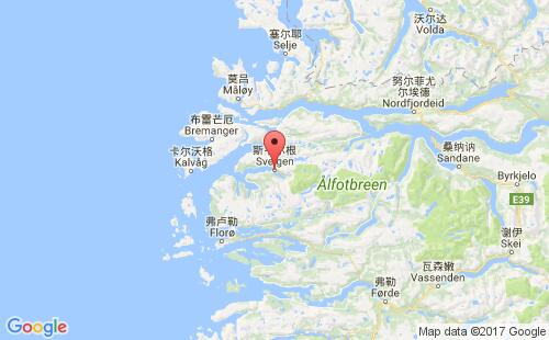 挪威港口斯韦尔根svelgen港口地图