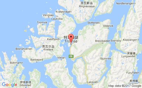 挪威港口特罗姆瑟tromso港口地图