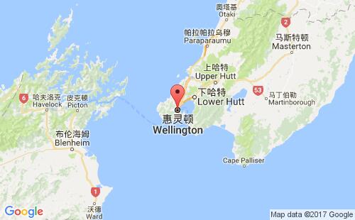 新西兰港口惠灵顿wellington港口地图