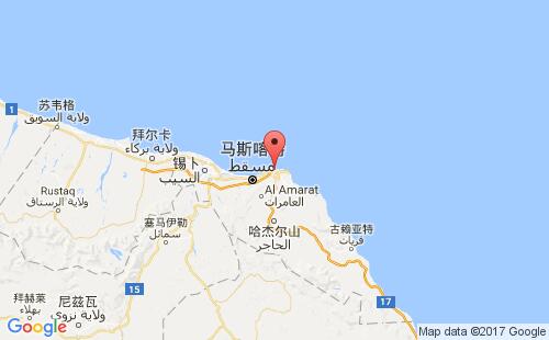阿曼港口费赫勒港mina al fahal港口地图
