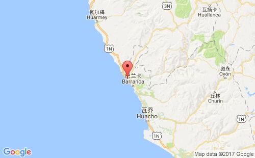 秘鲁港口帕拉蒙加paramonga港口地图