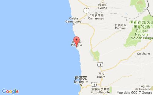 秘鲁港口皮萨瓜pisagua港口地图