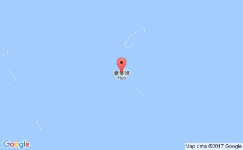 法属玻里尼西亚港口豪岛hao isladn港口地图