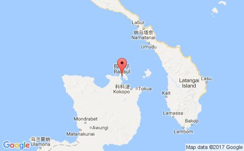 巴布亚新几内亚港口腊包尔rabaul港口地图