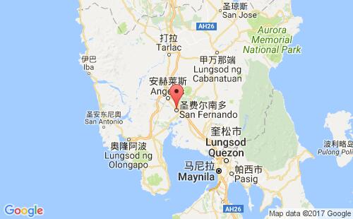 菲律宾港口圣费尔南多san fernando,ph港口地图