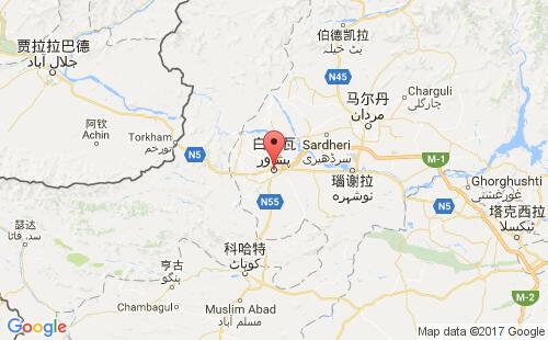 巴基斯坦港口白沙瓦peshawar港口地图