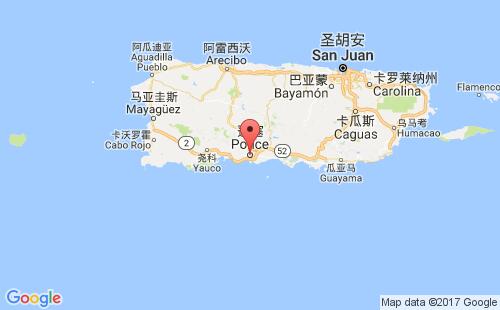 波多黎各港口蓬塞ponce港口地图