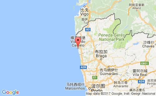 葡萄牙港口维亚纳堡viana do castelo港口地图