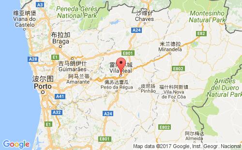 葡萄牙港口雷阿尔城vila real港口地图