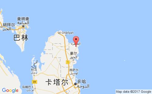 卡塔尔港口豪儿al khor港口地图