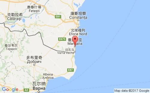 曼加利亚港口地图