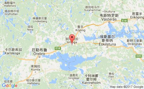 瑞典港口阿尔博加arboga港口地图