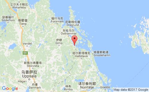 瑞典港口哈里港hargshamn港口地图