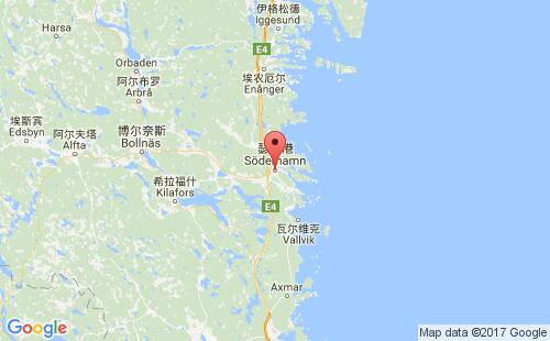瑞典港口瑟德港soderhamn港口地图