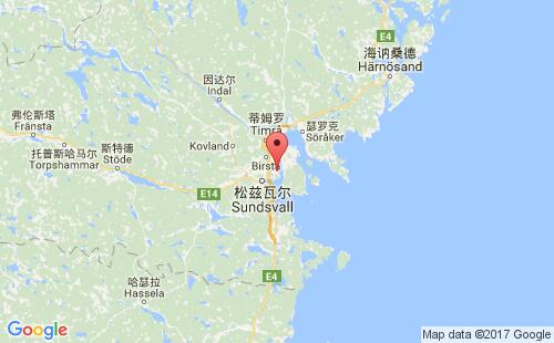 瑞典港口突亚多尔tunadal港口地图