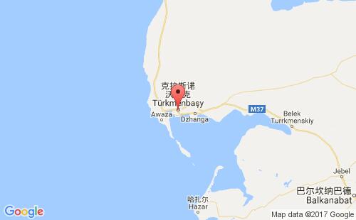 土库曼斯坦港口土库曼巴什turkmenbashi港口地图