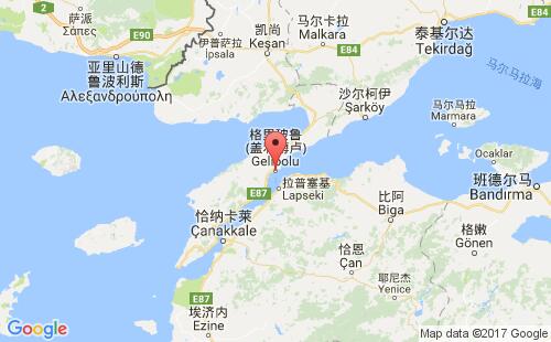 土耳其港口盖利埔卢gelibolu港口地图