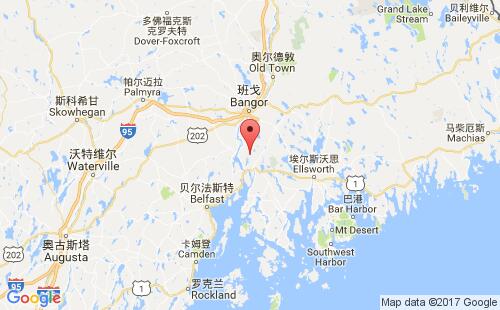 美国港口巴克斯波特bucksport港口地图