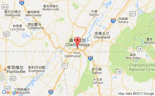 查塔努加港口地图