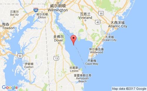 美国港口德拉华湾delaware bay港口地图