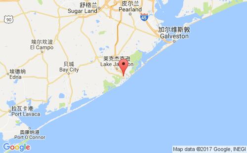 美国港口费里波特freeport,tx港口地图