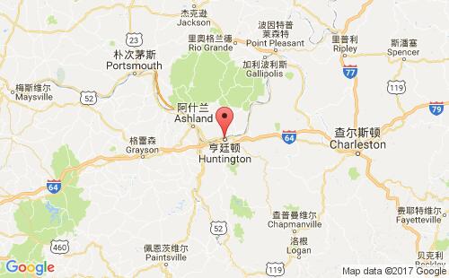 美国港口亨廷顿huntington,ky港口地图
