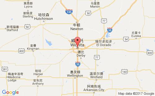 美国港口威奇托wichita,ks港口地图