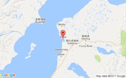 美国港口克奈kenai,ak港口地图