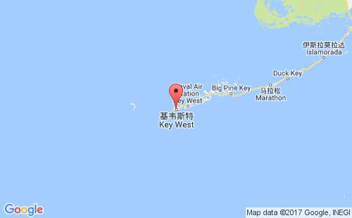 美国港口基韦斯特key west港口地图