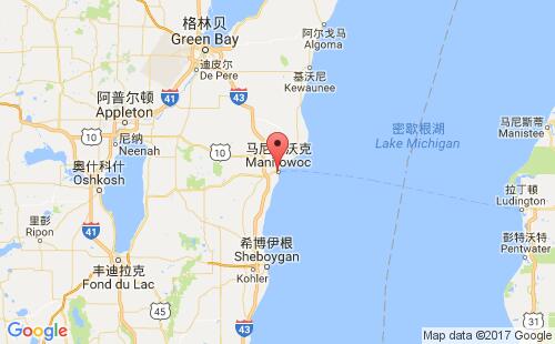 马尼托沃克港口地图
