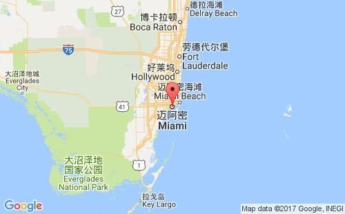美国港口迈阿密miami,fl港口地图