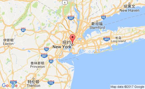美国港口纽约new york,ny港口地图