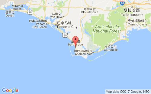 美国港口圣乔港port st.joe港口地图