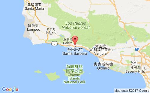 美国港口圣巴巴拉santa barbara港口地图