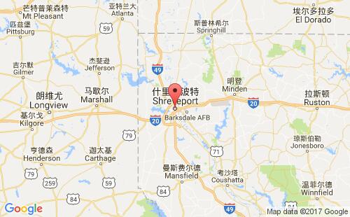 美国港口什里夫波特shreveport,la港口地图