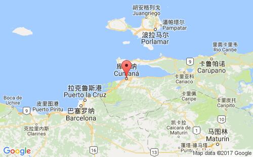 委内瑞拉港口库马纳cumana港口地图