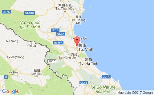 越南港口荣市vinh港口地图