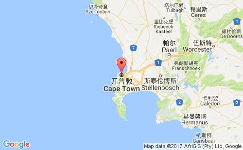 南非港口开普敦cape town港口地图